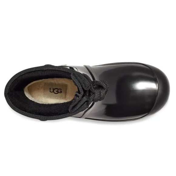 UGG Raincloud Lace Rain Snow BOOTS Size 41 10 Black Suede Waterproof NEW $175 - Picture 4 of 13